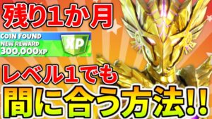 【残り１か月】レベル２２５ゴールドスキンを手に入れる為に必要なレベルやレベル１でも間に合う方法教えます【フォートナイト】レベル上げ