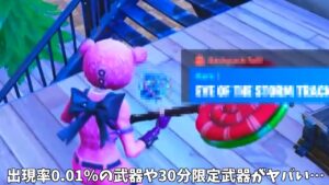 【フォートナイト】出現率0.01の激レア武器や30分限定の削除された伝説の武器がヤバすぎるんだけど…