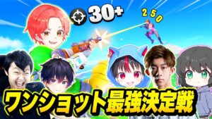 有名実況者＆プロを集めて”スナイパー限定”の『ワンショット』モードでソロ最強決定戦したら楽しすぎたｗｗｗ【フォートナイト】